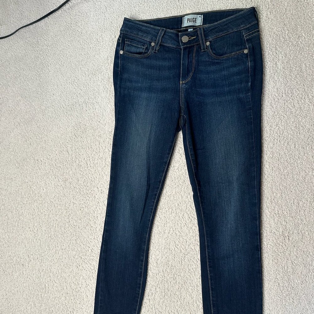 Dark Wash PAIGE Verdugo Ankle Straight Leg Jeans